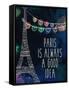 Paris is Always-Kimberly Allen-Framed Stretched Canvas