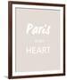 Paris is my Heart - Fawn-Sasha Blake-Framed Giclee Print