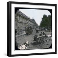 Paris (Ist Arrondissement), the Quai Des Tuileries at the Level of the Pont-Royal, Circa 1890-Leon, Levy et Fils-Framed Premium Photographic Print