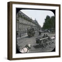 Paris (Ist Arrondissement), the Quai Des Tuileries at the Level of the Pont-Royal, Circa 1890-Leon, Levy et Fils-Framed Photographic Print