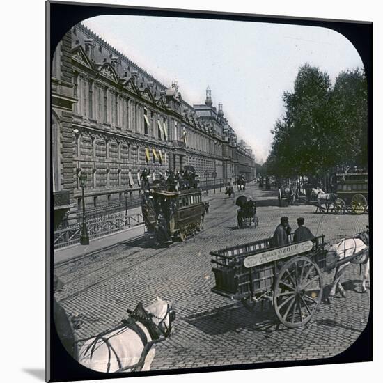 Paris (Ist Arrondissement), the Quai Des Tuileries at the Level of the Pont-Royal, Circa 1890-Leon, Levy et Fils-Mounted Photographic Print