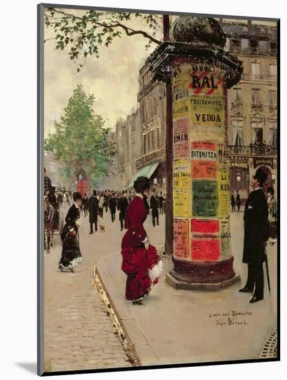 Paris Kiosk, Early 1880s-Jean Béraud-Mounted Giclee Print