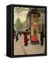 Paris Kiosk, Early 1880s-Jean Béraud-Framed Stretched Canvas