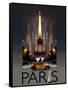 Paris Kiss-Big Island Studios-Framed Stretched Canvas