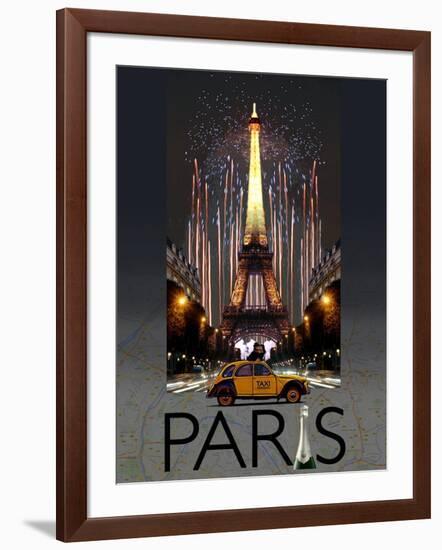 Paris Kiss-Big Island Studios-Framed Art Print