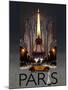 Paris Kiss-Big Island Studios-Mounted Art Print