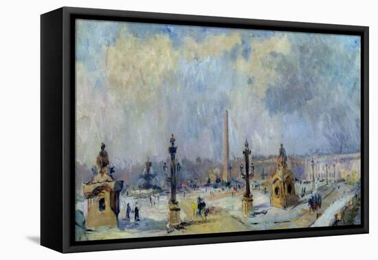 Paris, La place de la Concorde-Albert Lebourg-Framed Stretched Canvas