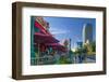 Paris Las Vegas Hotel and Casino on Left and the Cosmopolitan on Right-Alan Copson-Framed Photographic Print