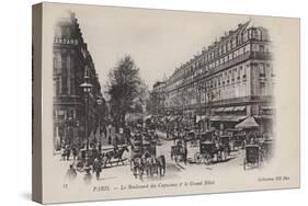 Paris, Le Boulevard Des Capucines, Le Grand Hotel-null-Stretched Canvas