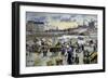 Paris, Le Mail, le marché aux pommes (port de l'Hôtel de Ville près du pont Louis-Philippe)-Emile Guillier-Framed Giclee Print