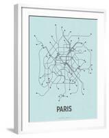 Paris (Light Blue & Dark Gray)-LinePosters-Framed Serigraph