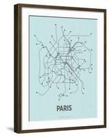 Paris (Light Blue & Dark Gray)-LinePosters-Framed Serigraph