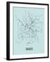 Paris (Light Blue & Dark Gray)-LinePosters-Framed Serigraph