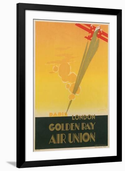 Paris London Golden Ray Air Union Poster-null-Framed Giclee Print