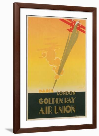 Paris London Golden Ray Air Union Poster-null-Framed Giclee Print