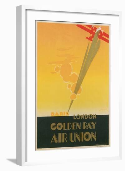 Paris London Golden Ray Air Union Poster-null-Framed Giclee Print