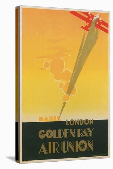 Paris London Golden Ray Air Union Poster-null-Stretched Canvas