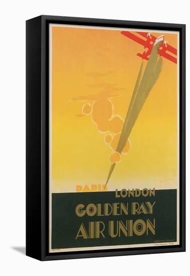 Paris London Golden Ray Air Union Poster-null-Framed Stretched Canvas