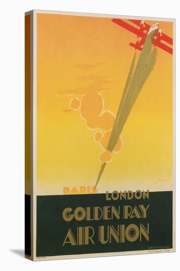 Paris London Golden Ray Air Union Poster-null-Stretched Canvas