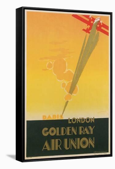 Paris London Golden Ray Air Union Poster-null-Framed Stretched Canvas