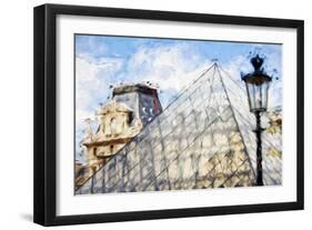 Paris Louvre - In the Style of Oil Painting-Philippe Hugonnard-Framed Giclee Print