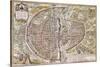 Paris Map, 1581-Georg Braun-Stretched Canvas