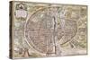 Paris Map, 1581-Georg Braun-Stretched Canvas