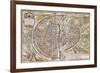 Paris Map, 1581-Georg Braun-Framed Giclee Print