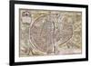 Paris Map, 1581-Georg Braun-Framed Giclee Print