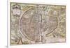 Paris Map, 1581-Georg Braun-Framed Giclee Print