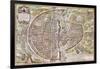 Paris Map, 1581-Georg Braun-Framed Giclee Print