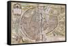 Paris Map, 1581-Georg Braun-Framed Stretched Canvas