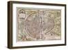 Paris Map, 1581-Georg Braun-Framed Giclee Print