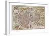 Paris Map, 1581-Georg Braun-Framed Giclee Print