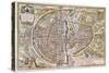 Paris Map, 1581-Georg Braun-Stretched Canvas