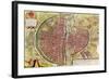 Paris Map from "Civitates Orbis Terrarrum" by Georg Braun and Franz Hogenbergh, French, 1572-1617-Georg Braun-Framed Giclee Print