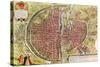 Paris Map from "Civitates Orbis Terrarrum" by Georg Braun and Franz Hogenbergh, French, 1572-1617-Georg Braun-Stretched Canvas