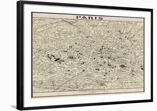 Paris Map-Butler-Framed Giclee Print