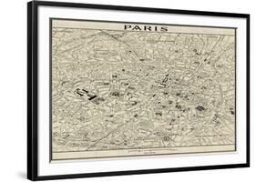 Paris Map-Butler-Framed Giclee Print