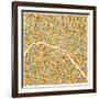 Paris Map-Jazzberry Blue-Framed Premium Giclee Print