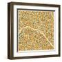 Paris Map-Jazzberry Blue-Framed Art Print