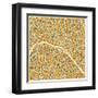 Paris Map-Jazzberry Blue-Framed Art Print