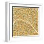 Paris Map-Jazzberry Blue-Framed Art Print