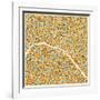 Paris Map-Jazzberry Blue-Framed Art Print