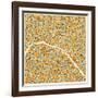 Paris Map-Jazzberry Blue-Framed Art Print