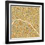 Paris Map-Jazzberry Blue-Framed Art Print