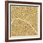 Paris Map-Jazzberry Blue-Framed Art Print