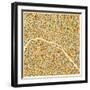 Paris Map-Jazzberry Blue-Framed Art Print