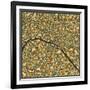 Paris Map-Jazzberry Blue-Framed Art Print