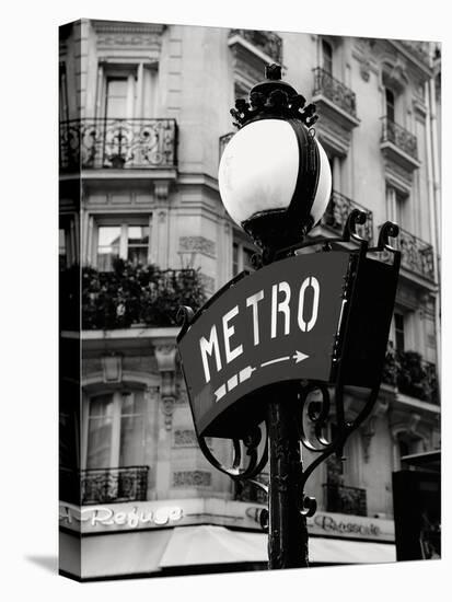 Paris Metro - Monochrome-Joseph Eta-Stretched Canvas